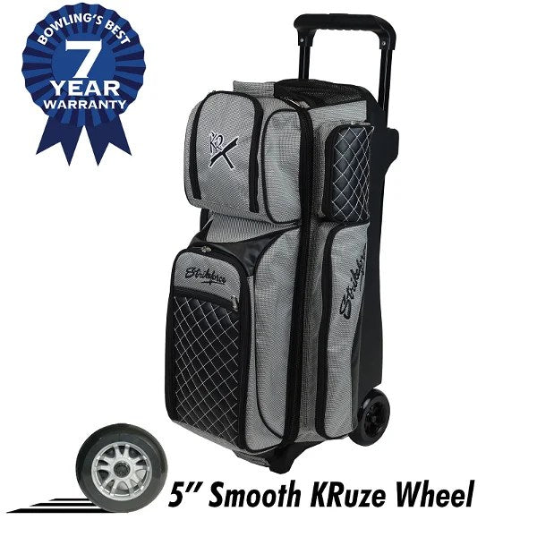 KR Strikeforce Royal Flush 3 Ball Triple Roller Silver Bowling Bag
